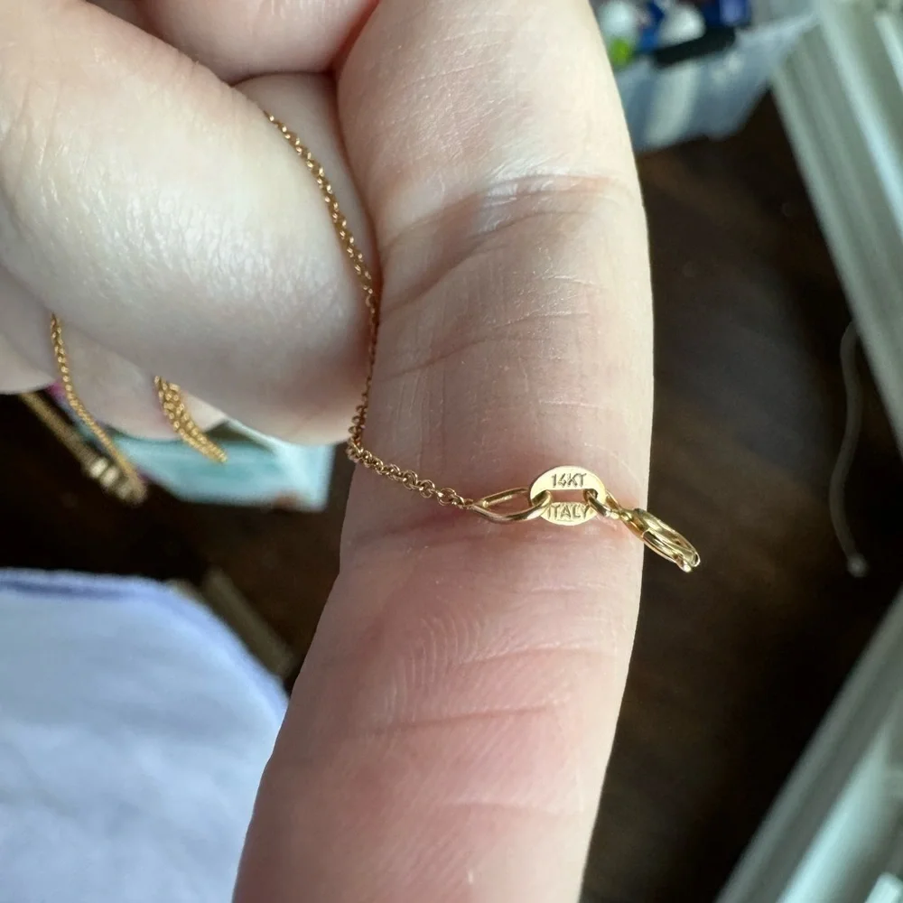14k Yellow Gold and Diamond Bow Necklace